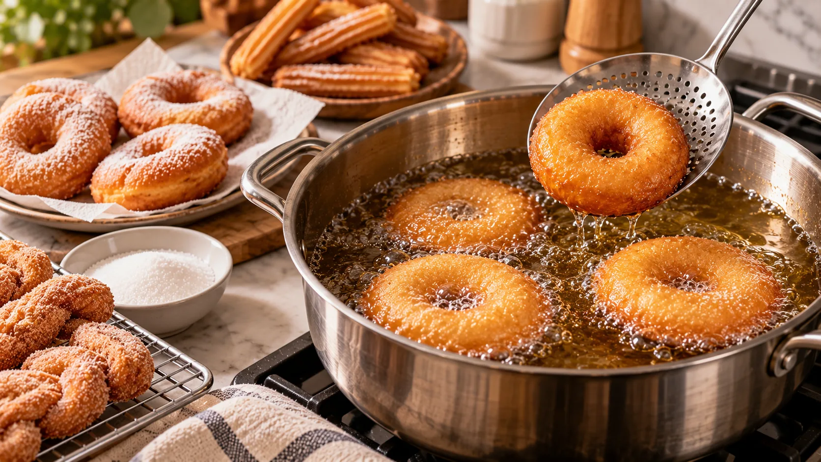 freír masas dulces sin que absorban aceite