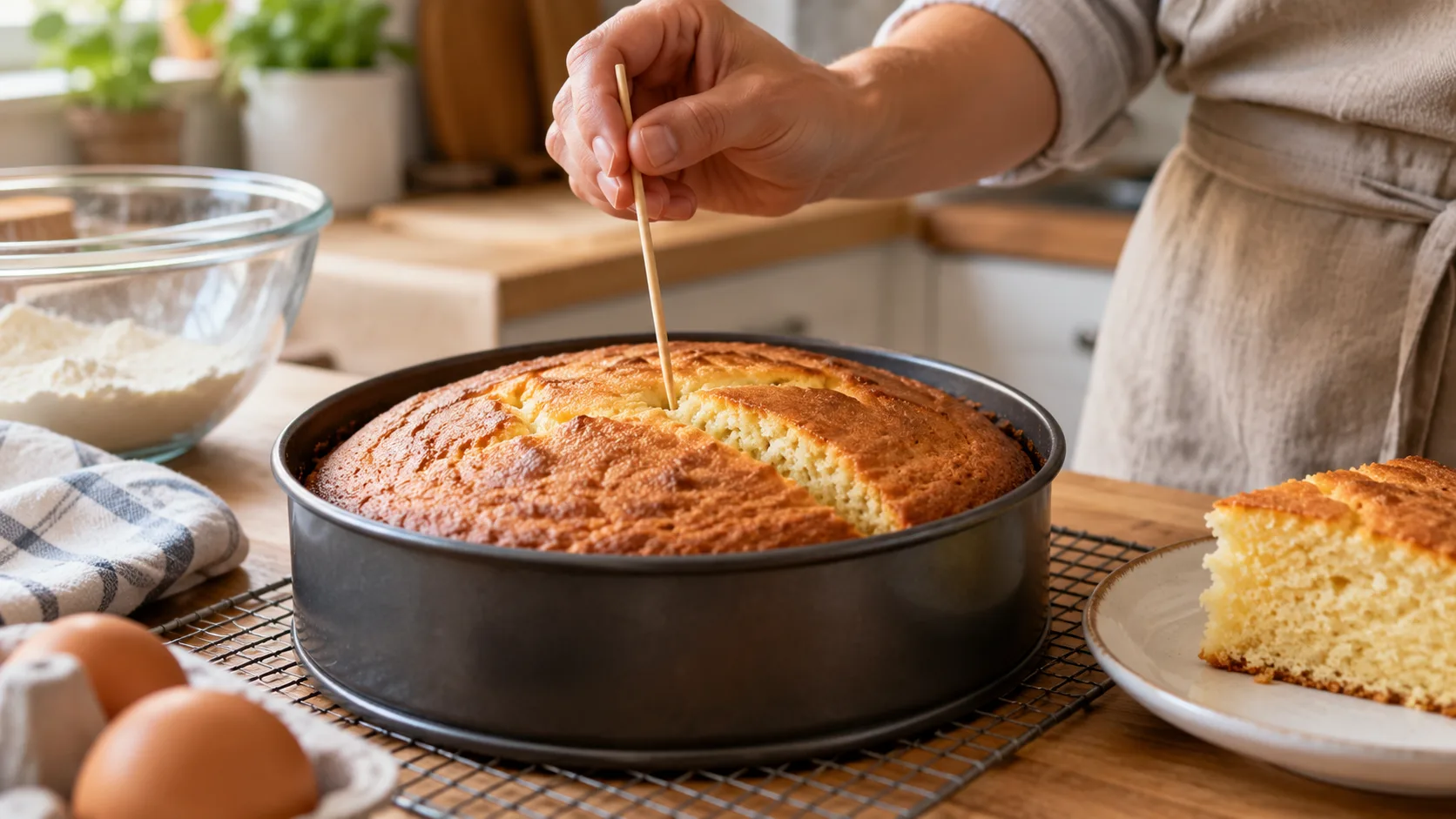 saber si un bizcocho o una tarta está listo